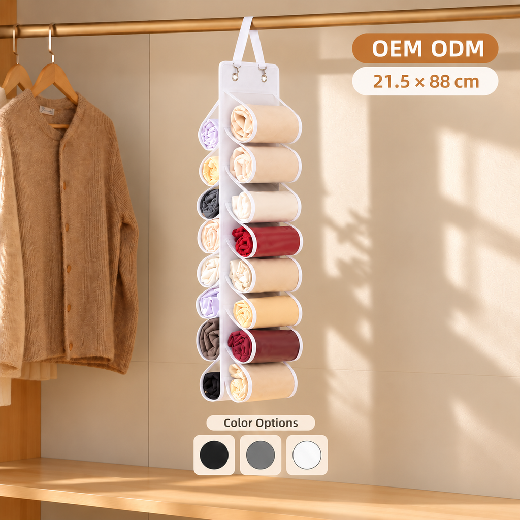 foldable yoga pants organizer
16 pocket hanging leggings bag
collapsible activewear storage
wardrobe hanging organizer