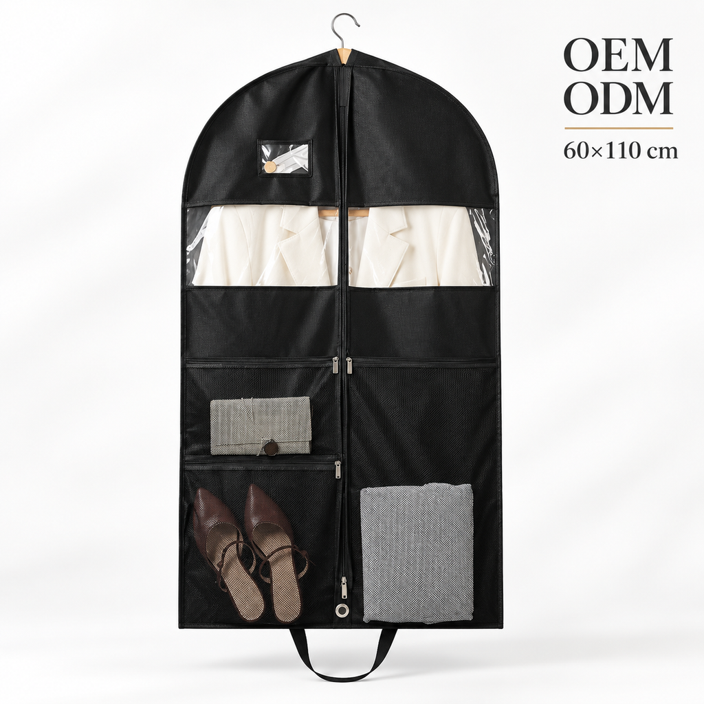 foldable wedding dress bag
black breathable gown cover
collapsible garment bag
travel dress cover