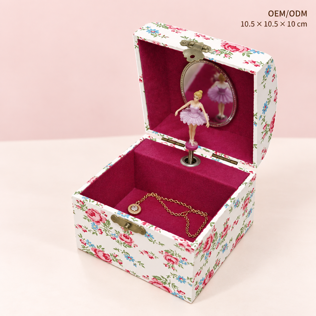 4 inch arched musical jewelry box
white rose floral girls music box
oval mirror spinning ballerina
compact wooden keepsake
kids birthday gift music box
