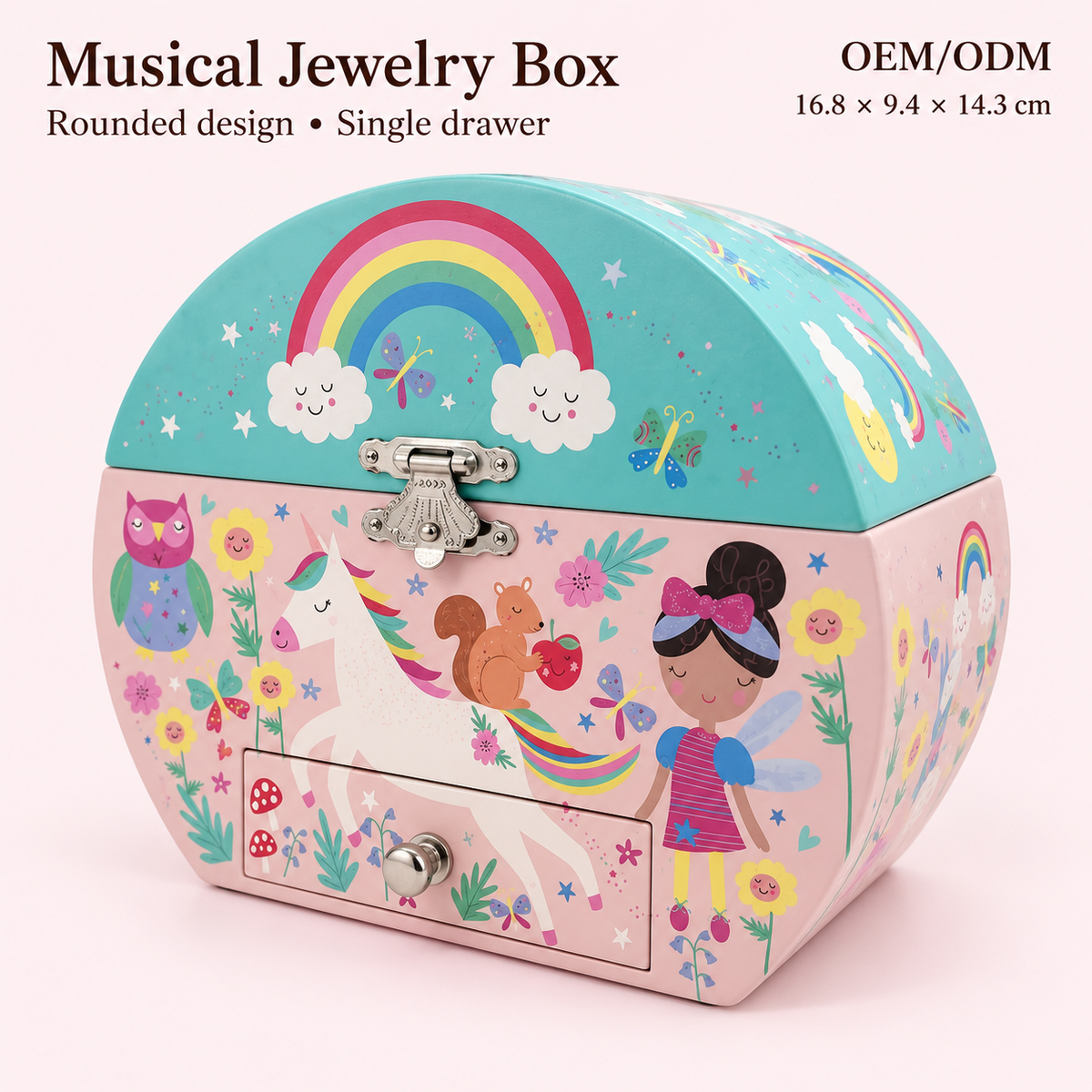 handbag shaped musical jewelry box with drawer
rainbow unicorn teal pink music box
spinning dancer portable keepsake
girls wooden music box
kids birthday gift music box
