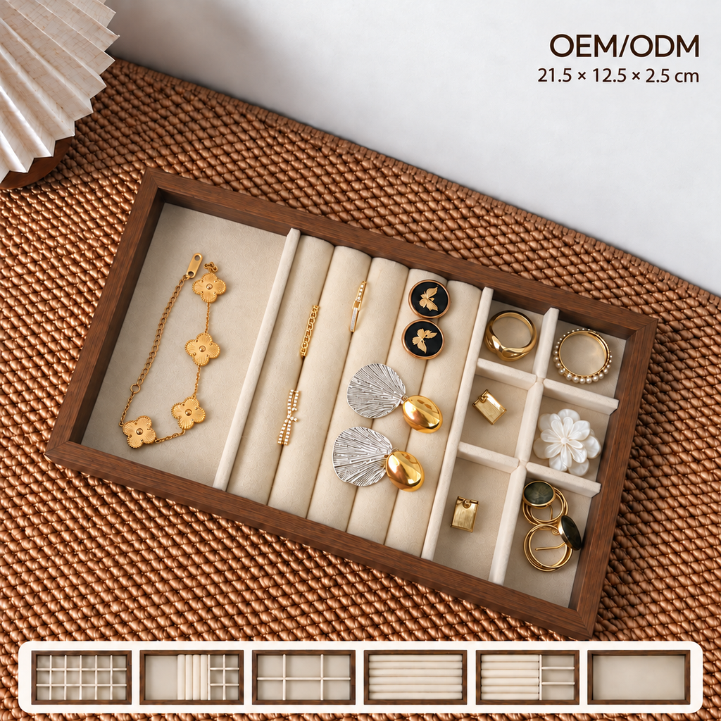 walnut wood velvet jewelry tray small
compact ring earring organizer
necklace bracelet display tray
vanity drawer jewelry storage
wholesale jewelry display tray
