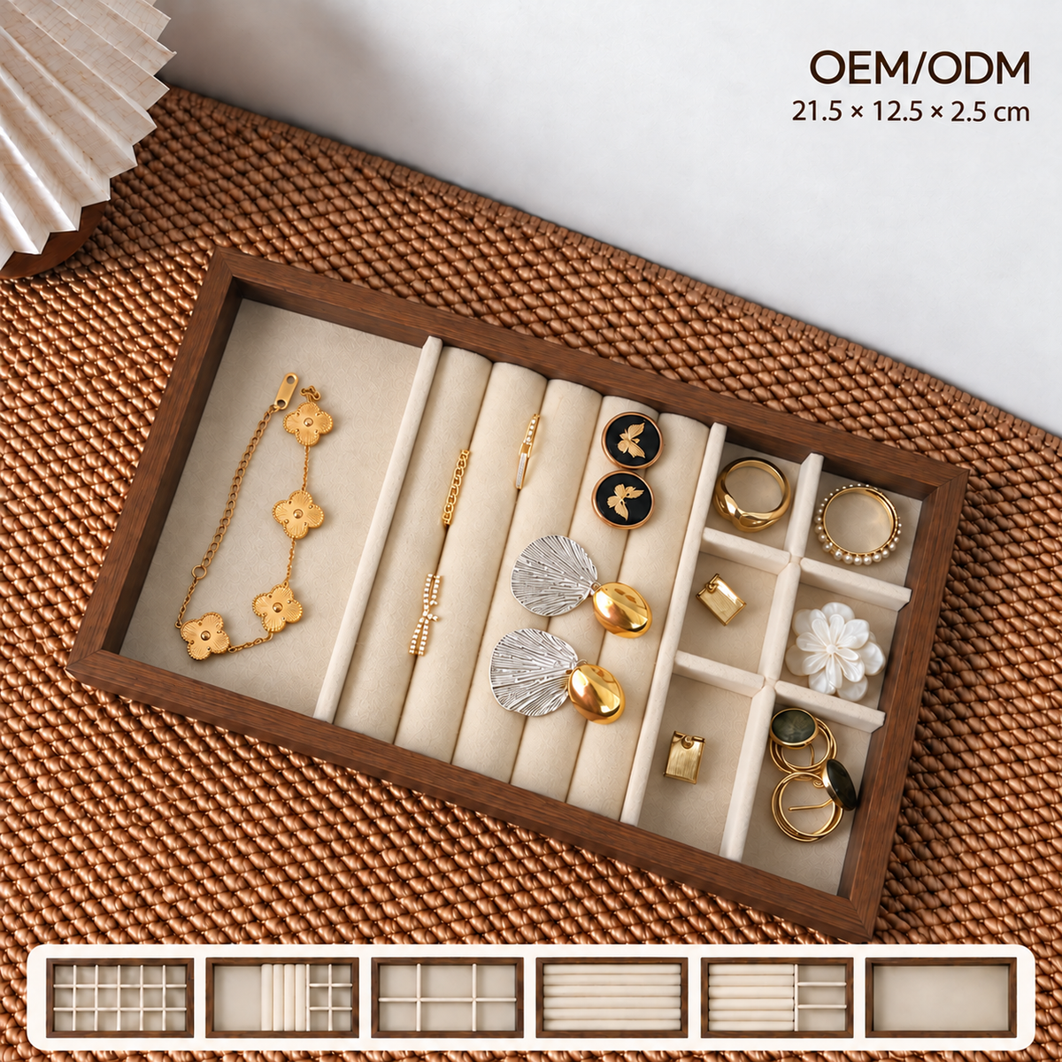 walnut wood velvet jewelry tray small
compact ring earring organizer
necklace bracelet display tray
vanity drawer jewelry storage
wholesale jewelry display tray
