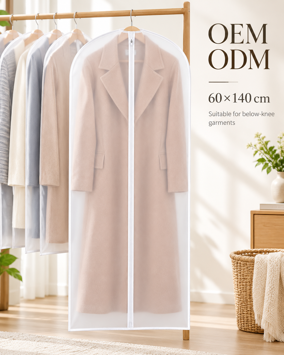 foldable extra large garment bag
clear EVA coat cover
collapsible dress dust bag
long gown storage cover
