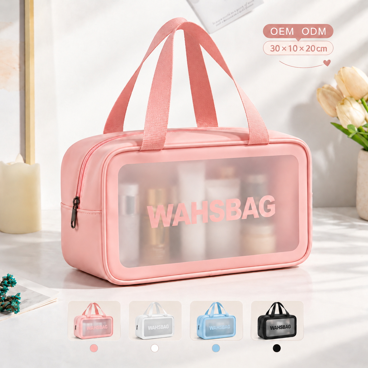 foldable large toiletry bag
white travel cosmetic organizer
folding makeup pouch
portable bathroom bag