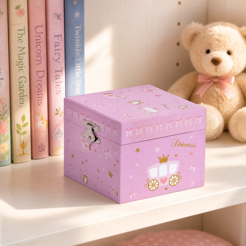 4 Inch Wooden Music Box Classic Clockwork Melody Box Custom Engraved Gift for Birthday Valentine