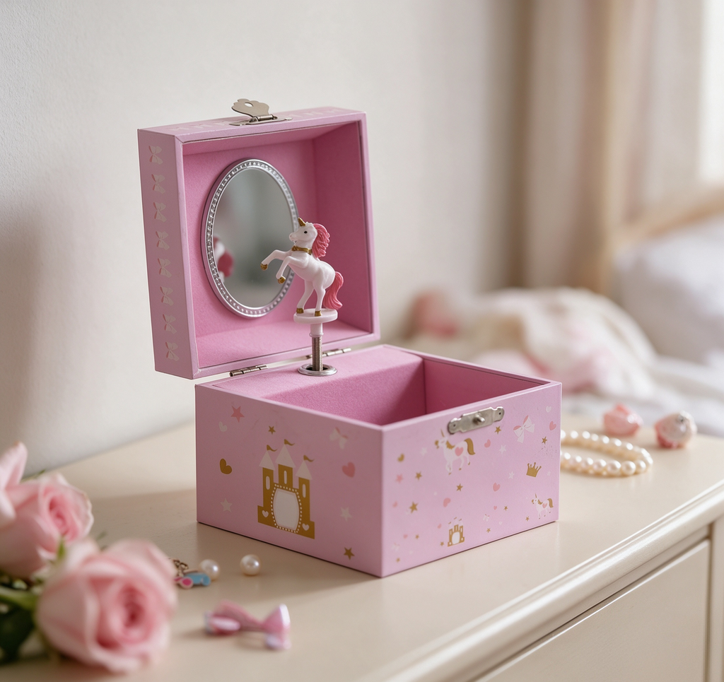 4 Inch Wooden Music Box Classic Clockwork Melody Box Custom Engraved Gift for Birthday Valentine