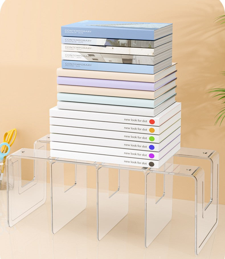 Clear 4-Compartment Wall Mounted Storage Rack, Transparent Hanging Organizer Shelf for Bathroom Kitchen Bedroom