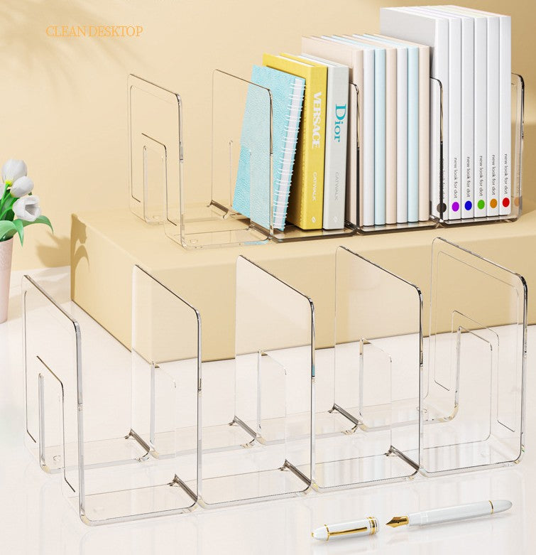 Clear 4-Compartment Wall Mounted Storage Rack, Transparent Hanging Organizer Shelf for Bathroom Kitchen Bedroom