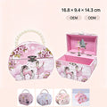 Semi-circular Handbag Music Box with Pearl Handle, Pink Unicorn Ballet Girl Rotating Ballerina Jewelry Box, Musical Keepsake Box for Girls Birthday Gift