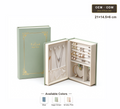 PU Leather Diary Style Jewelry Box, Notebook Shaped Travel Jewelry Organizer Case for Ring Earring Necklace, Gift for Women