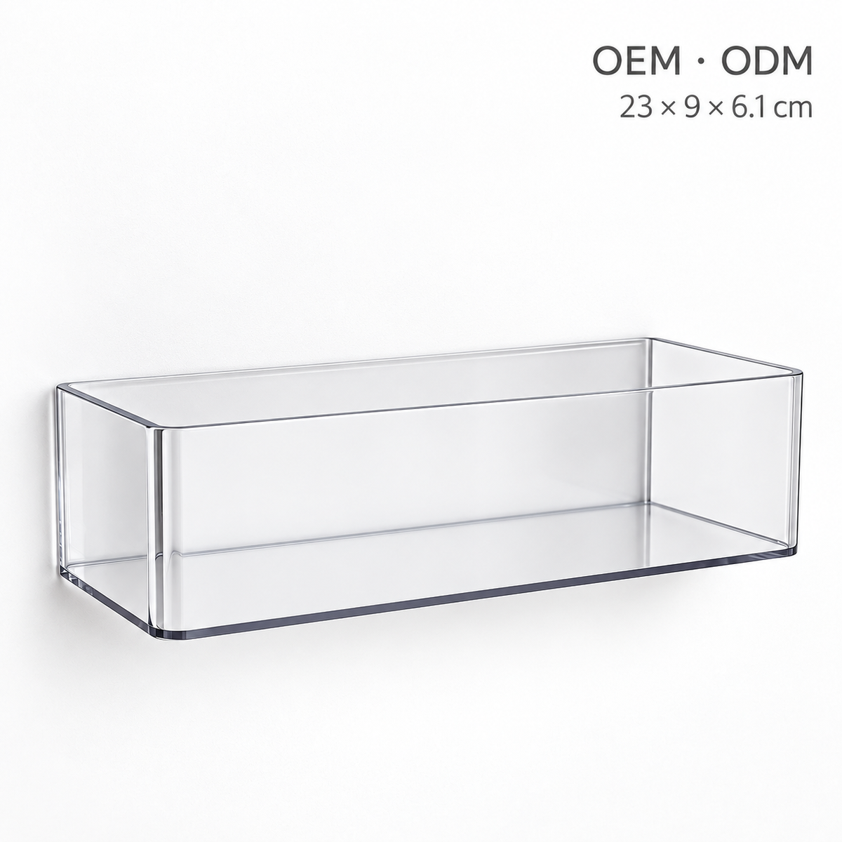 Clear Wall Mounted Open Storage Bin, Transparent PET Hanging Organizer Box for Bathroom Kitchen Bedroom