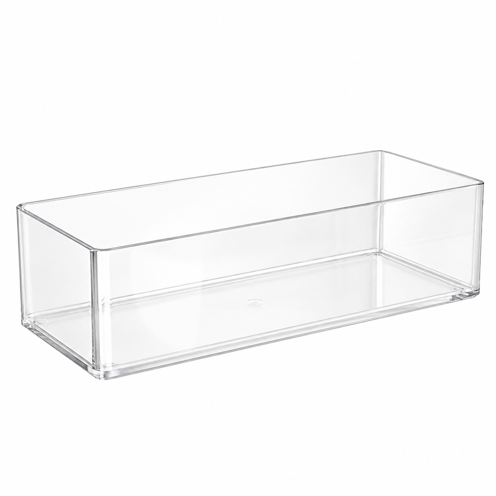 Clear Wall Mounted Open Storage Bin, Transparent PET Hanging Organizer Box for Bathroom Kitchen Bedroom