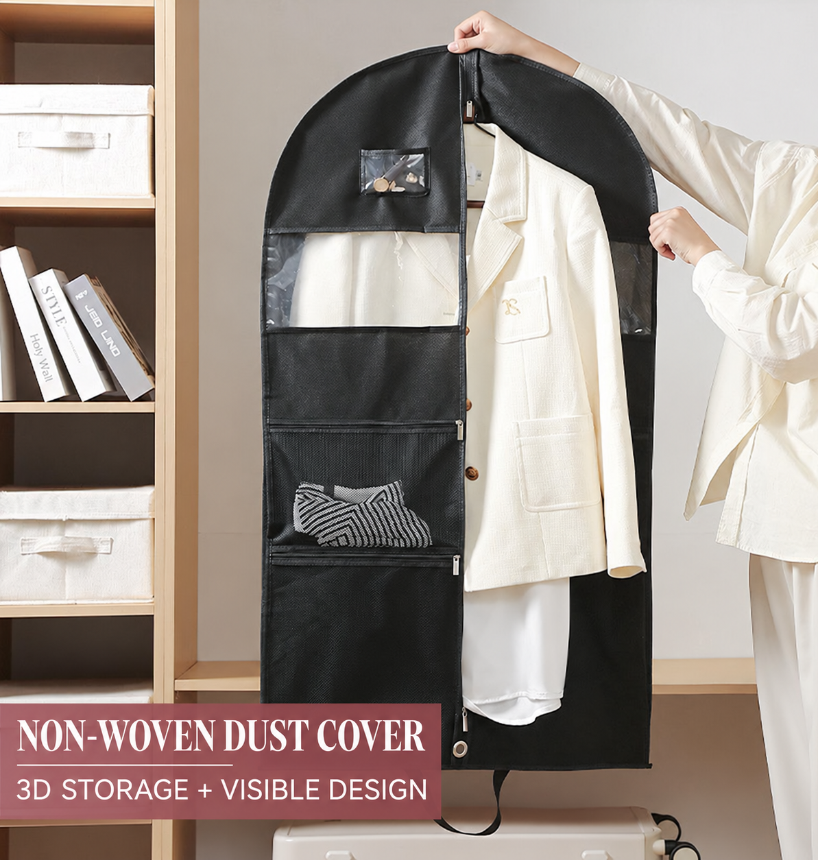 foldable wedding dress bag
black breathable gown cover
collapsible garment bag
travel dress cover