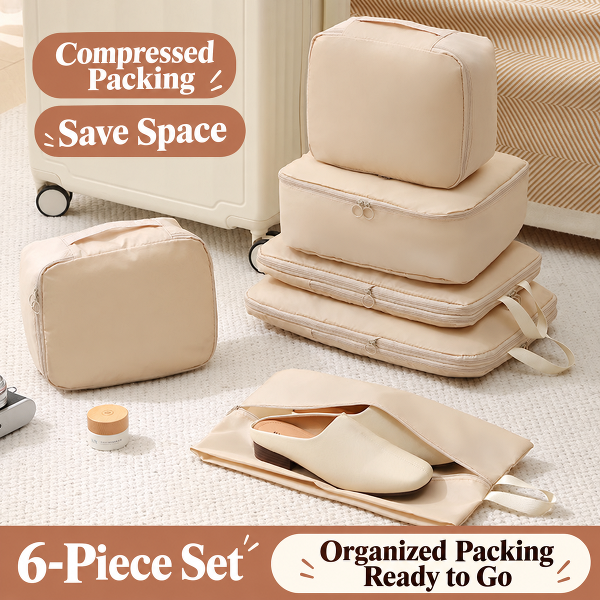 foldable packing cubes 6 piece
travel luggage organizer
collapsible suitcase bags
lightweight packing cubes