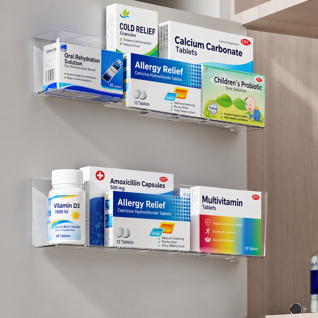 bathroom wall shelf
kitchen wall organizer
clear display stand
acrylic storage rack
wall mounted shelf