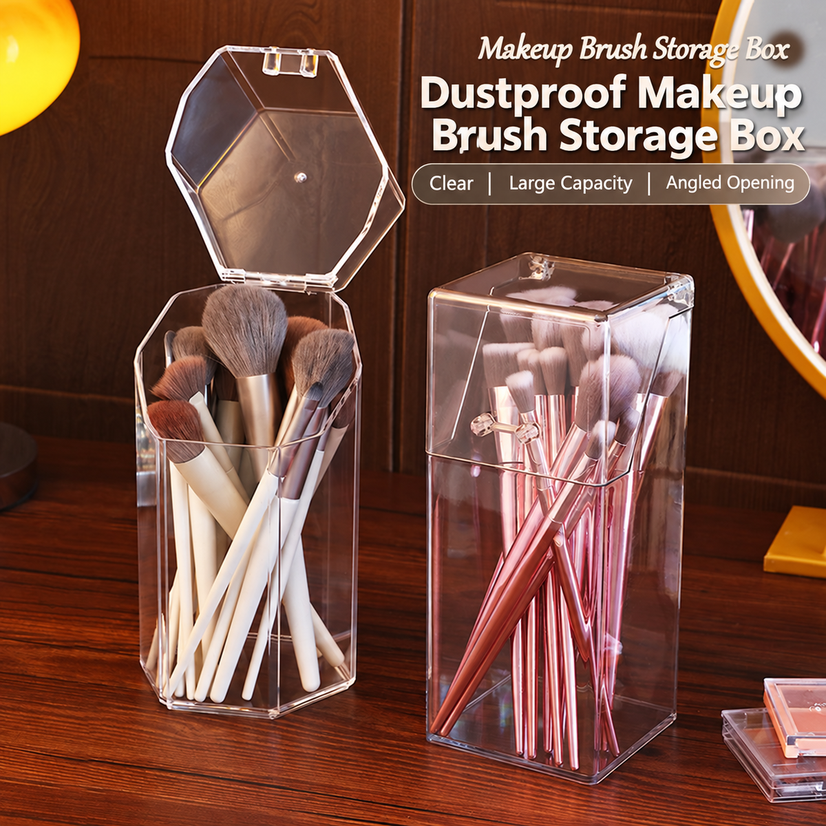 hexagonal storage bin
clear acrylic basket
transparent organizer
bathroom kitchen caddy
desk storage bin