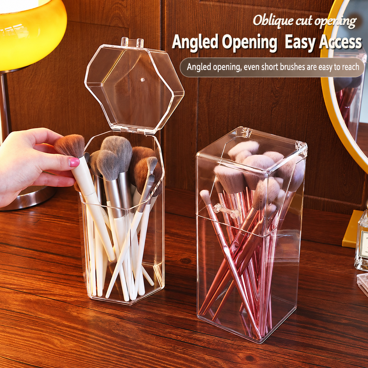 hexagonal storage bin
clear acrylic basket
transparent organizer
bathroom kitchen caddy
desk storage bin