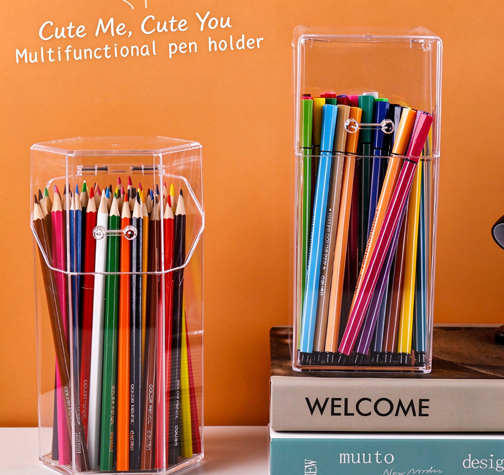 square storage bin
clear acrylic basket
transparent organizer
bathroom kitchen caddy
desk storage bin