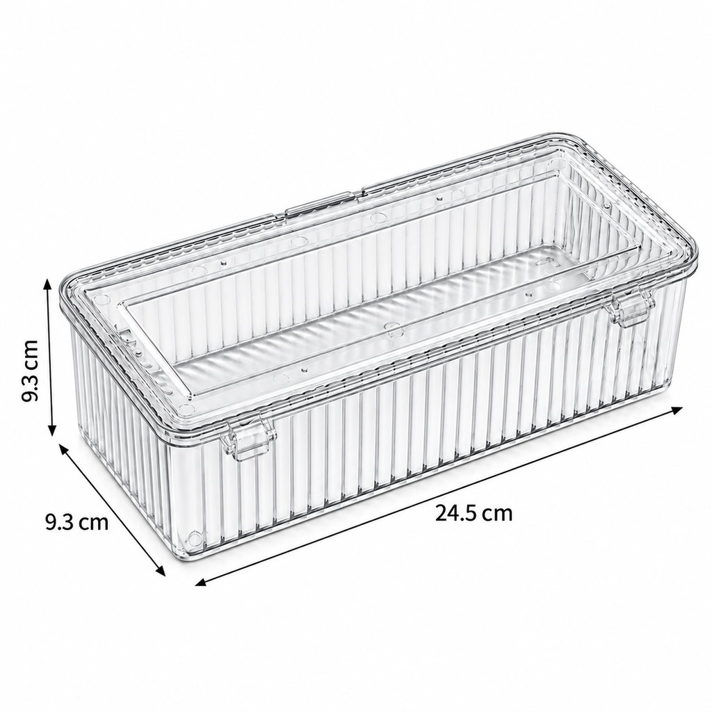 Clear Flip Lid Storage Box, Transparent PET Hanging Organizer with Cover for Bathroom Kitchen Wall Mount