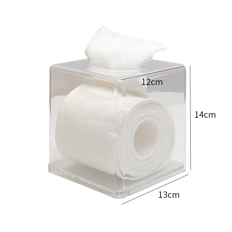 Clear Acrylic Tissue Box Cover, Transparent PS Tissue Holder Dispenser for Bathroom Kitchen Vanity Office