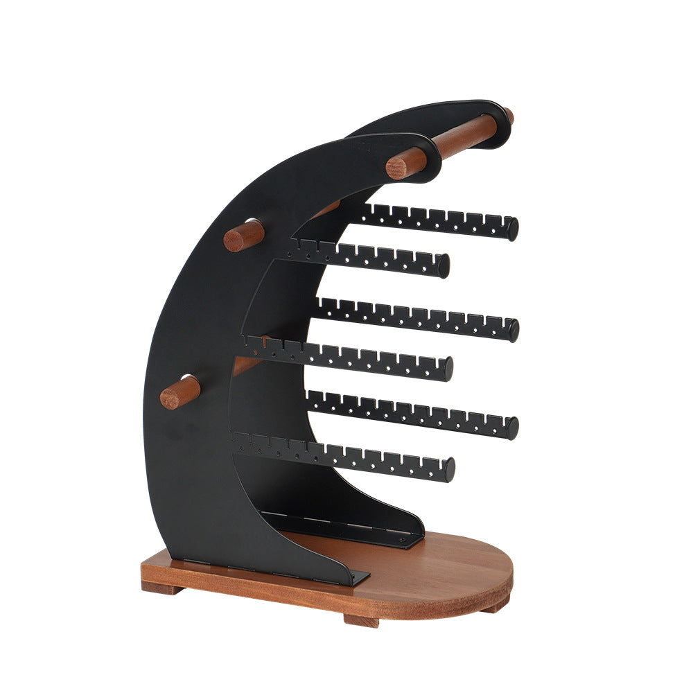 crescent shaped jewelry organizer stand
moon jewelry rack multi tier
black metal earring necklace holder
wood base jewelry display
wholesale jewelry organizer
