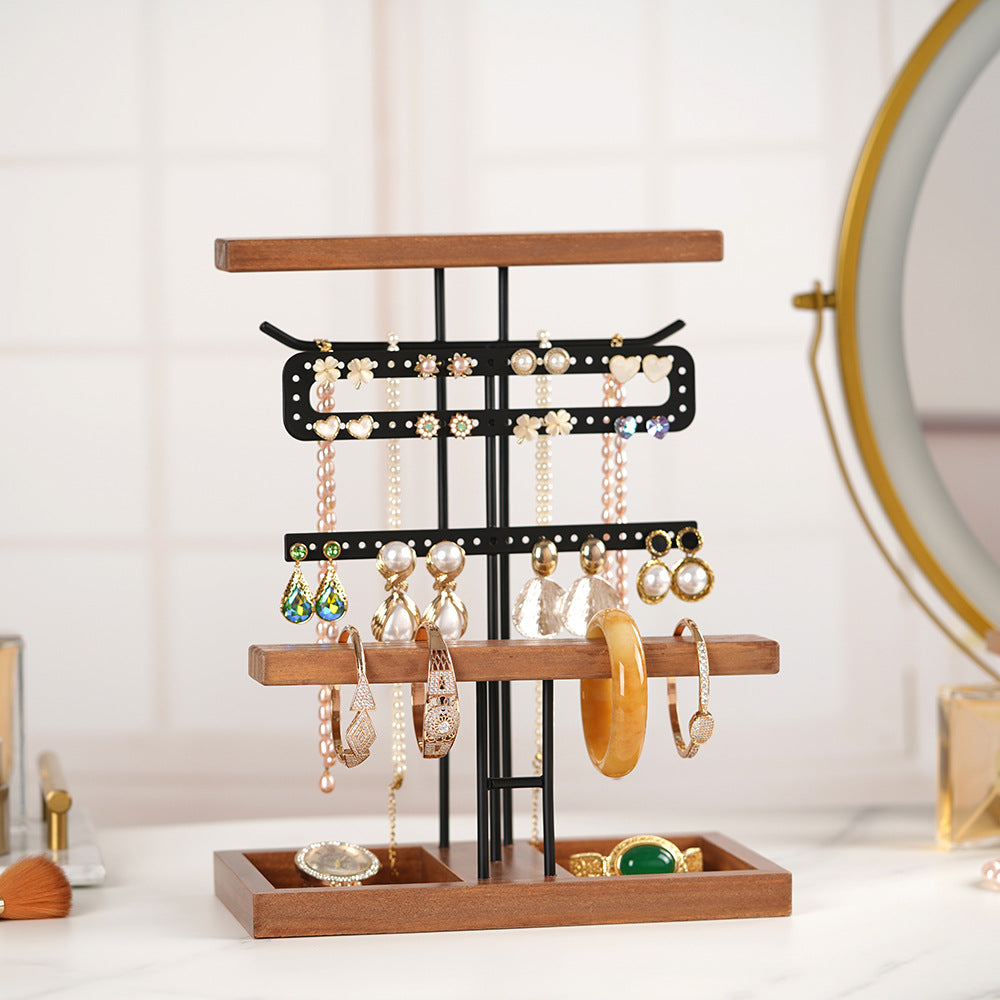 wooden jewelry organizer stand
detachable earring necklace holder
black metal multi tier jewelry rack
bracelet watch wood tray
wholesale jewelry display stand
