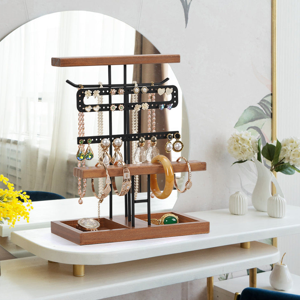 wooden jewelry organizer stand
detachable earring necklace holder
black metal multi tier jewelry rack
bracelet watch wood tray
wholesale jewelry display stand
