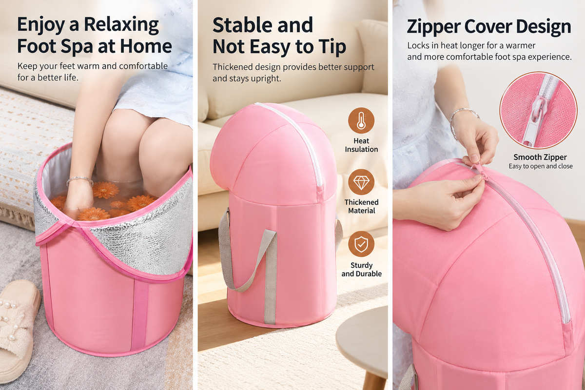 foldable foot bath bucket with massage
knee-high foot spa navy
collapsible foot basin
acupressure foot bath
portable foot soaking tub