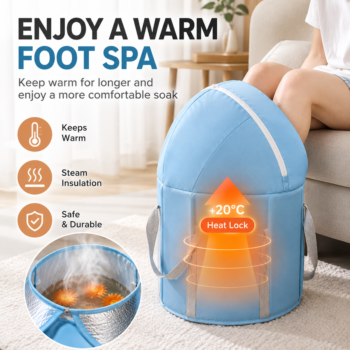 foldable foot bath bucket with massage
knee-high foot spa navy
collapsible foot basin
acupressure foot bath
portable foot soaking tub