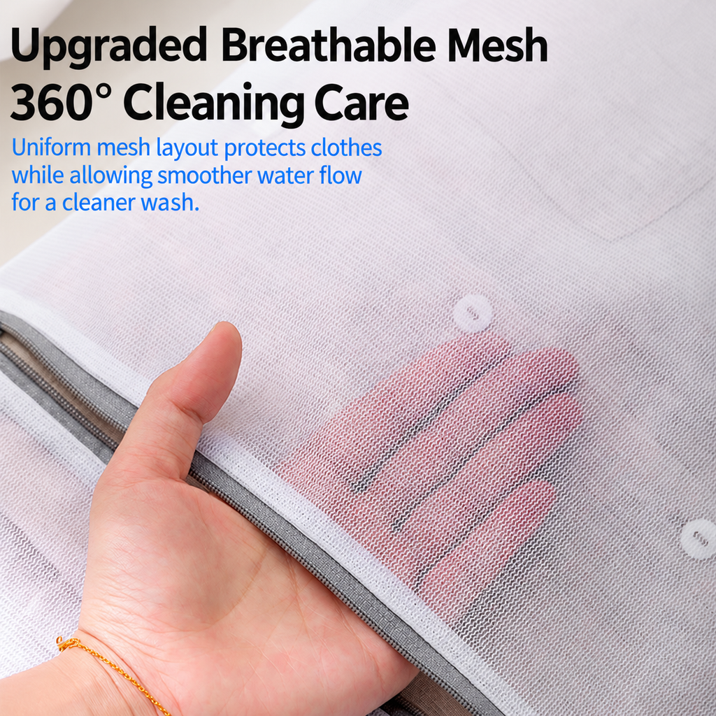 Gray Fine Mesh Laundry Bag, Medium, 40 × 50 cm