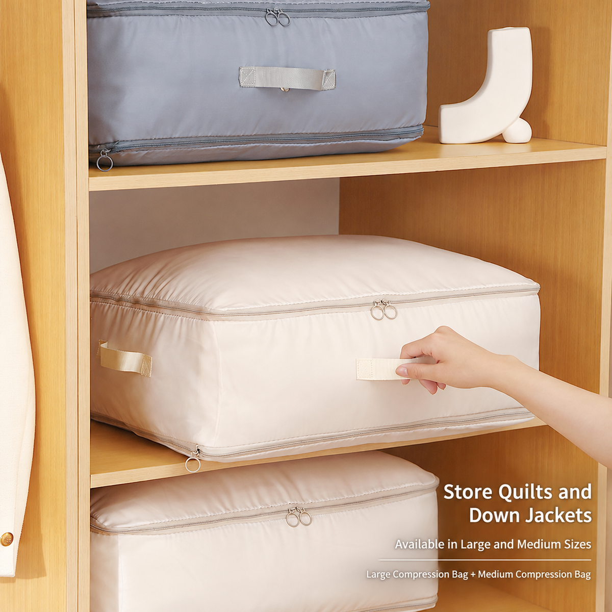 quilt storage bag large capacity
compressible down jacket organizer
foldable comforter storage bag
oxford clothes storage bag
travel quilt bag