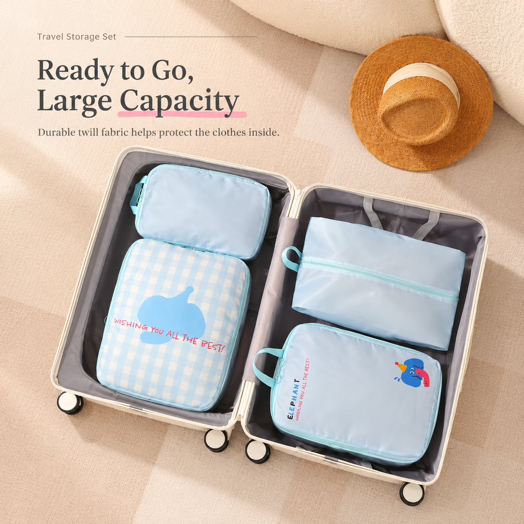 4 piece travel organizer set
foldable packing cubes red stripe
luggage shoe bag organizer
hanging clothes storage pouch
travel underwear organizer