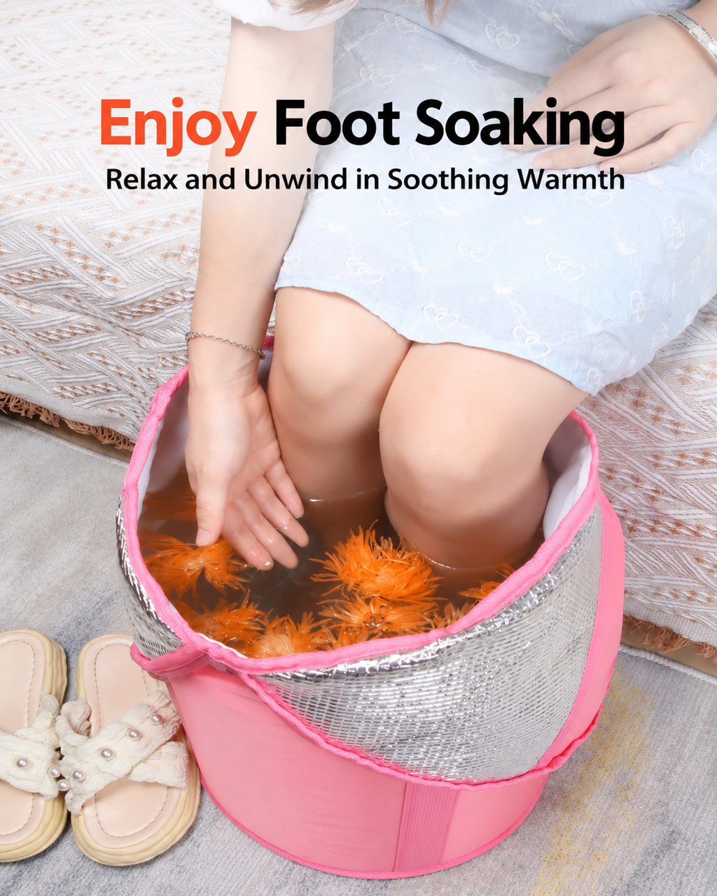 foldable foot bath bucket
knee-high foot soaking tub
collapsible foot spa
folding foot bath basin
portable foot soa