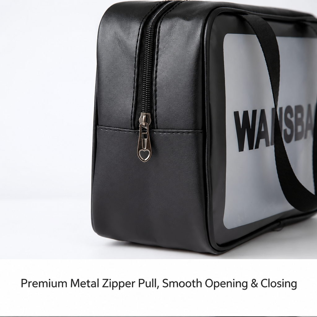 foldable large toiletry bag
white travel cosmetic organizer
folding makeup pouch
portable bathroom bag