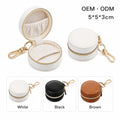 PU Leather Portable Mini Magic Jewelry Box, Small Travel Ring Earring Necklace Organizer Case