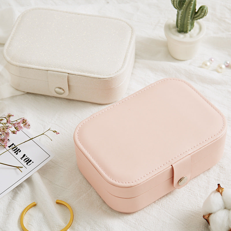 PU Leather Earring Jewelry Organizer Box, Multi Compartment Snap Button Travel Earring Storage Case, Portable Jewelry Display Box