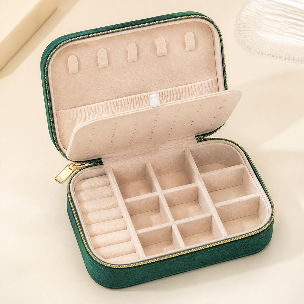 Velvet Zipper Earring Organizer Book, Portable Earring Display Storage Case for Studs Dangles Hoops, Travel Jewelry Gift for Women