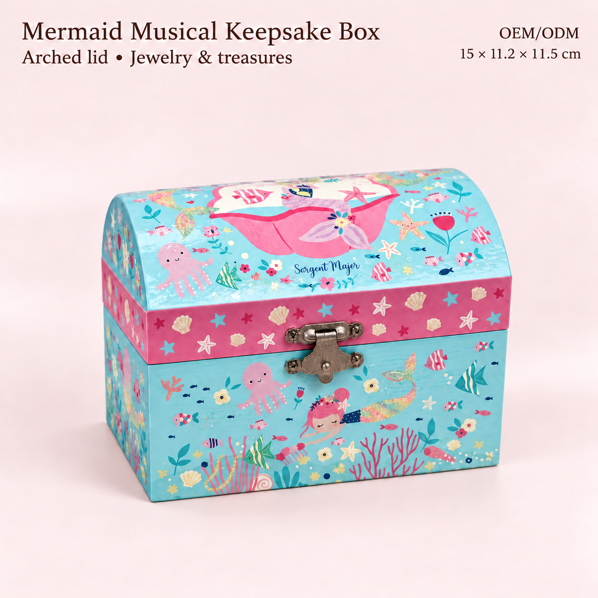 5 inch arched mermaid musical jewelry box
compact ocean girls music box
spinning dancer treasure case
kids birthday gift music box
wholesale music box

