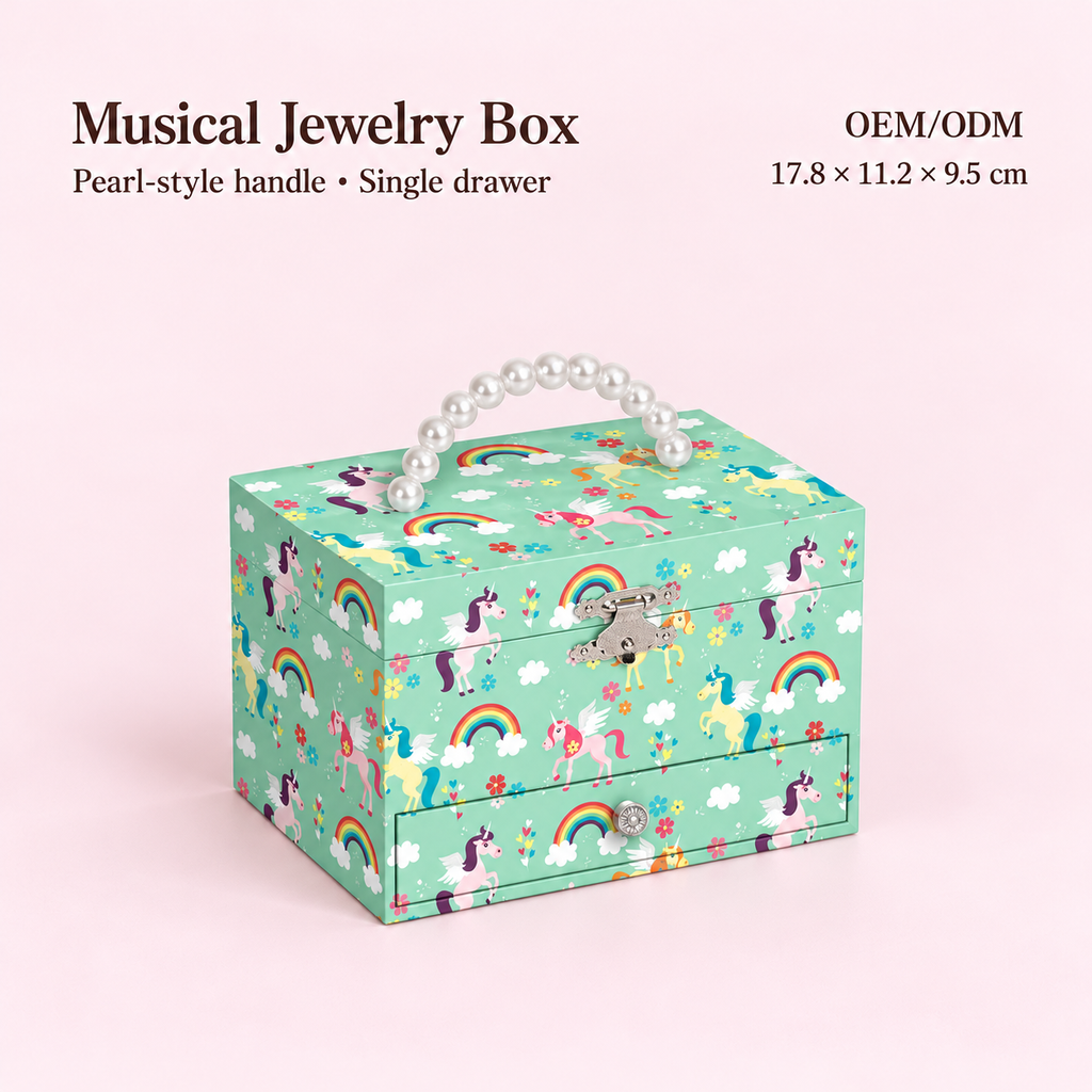 7 inch musical jewelry box with pearl handle
girls wooden music box
spinning ballerina keepsake
portable jewelry case
kids birthday gift music box
