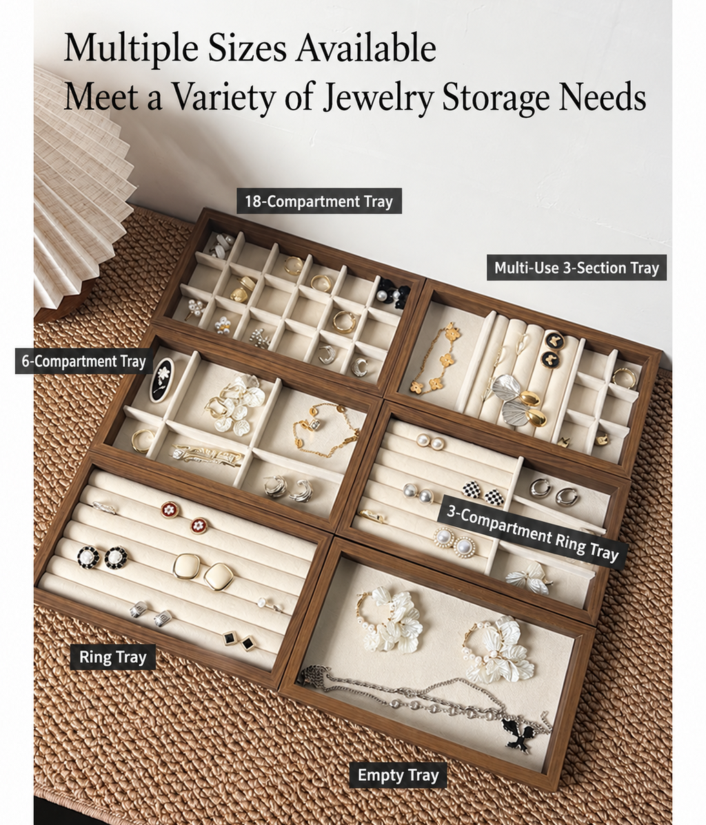 walnut wood velvet jewelry tray small
compact ring earring organizer
necklace bracelet display tray
vanity drawer jewelry storage
wholesale jewelry display tray
