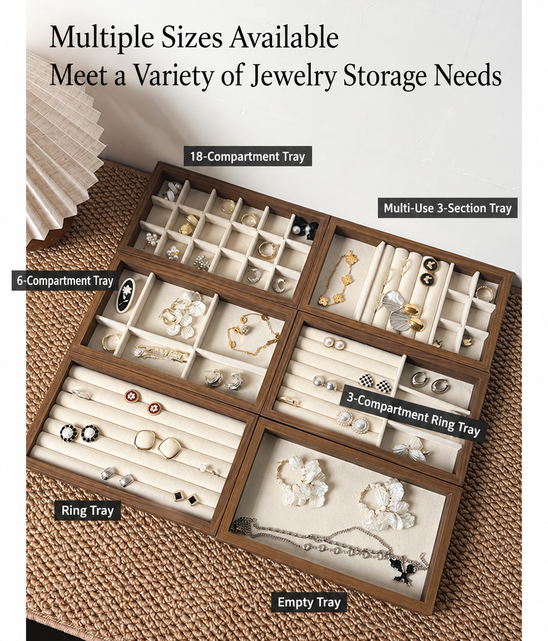 walnut wood velvet jewelry tray small
compact ring earring organizer
necklace bracelet display tray
vanity drawer jewelry storage
wholesale jewelry display tray
