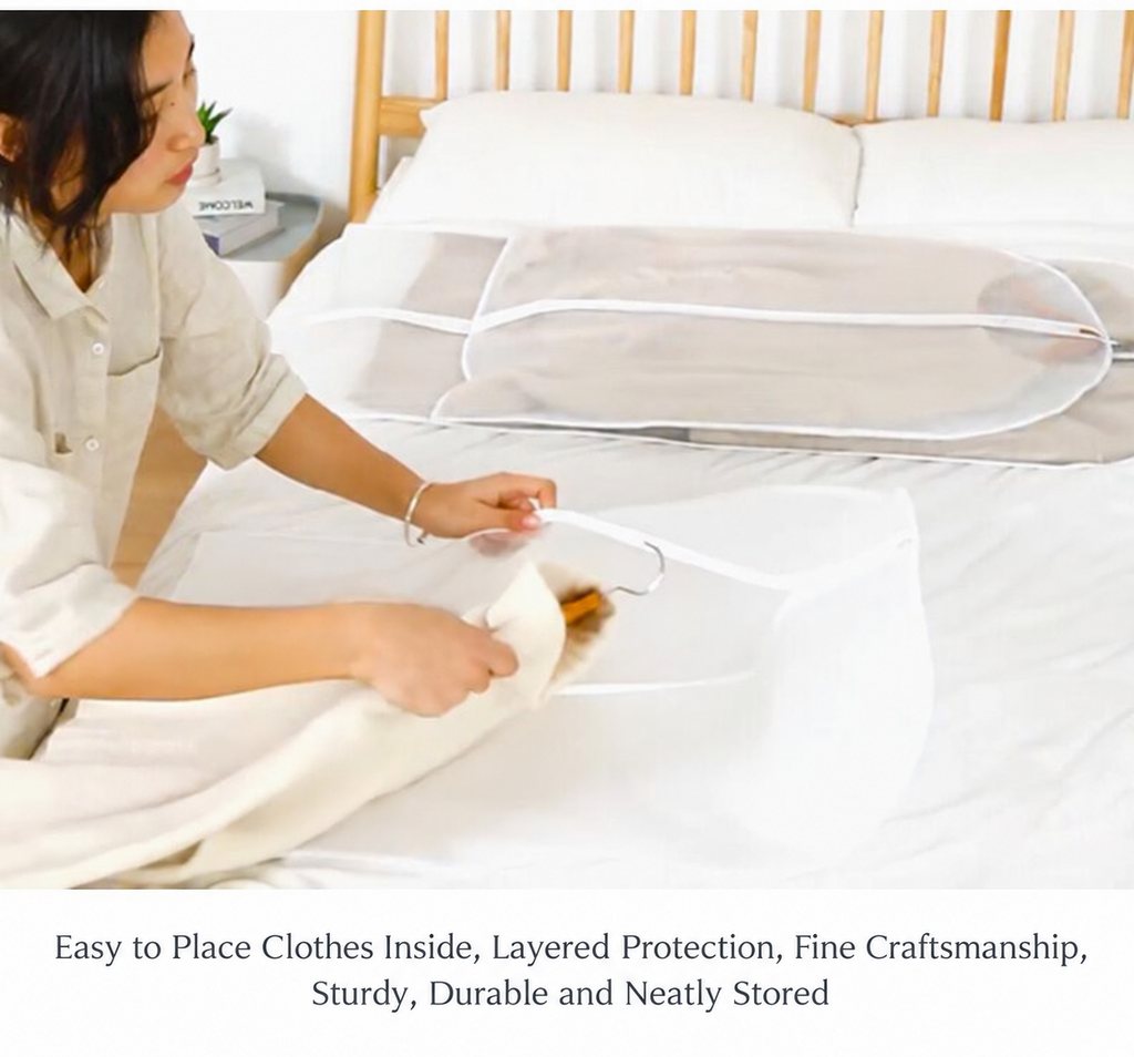 Foldable Clear EVA Garment Bag, Medium Dust Proof Suit Cover 60×80cm