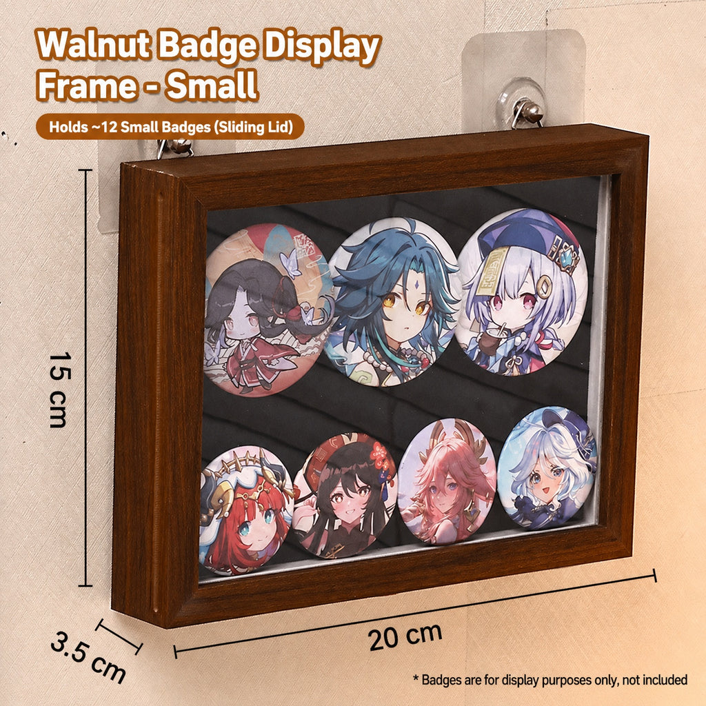 badge display box
enamel pin storage case
velvet pin collection box
walnut display box
brooch storage transparent lid