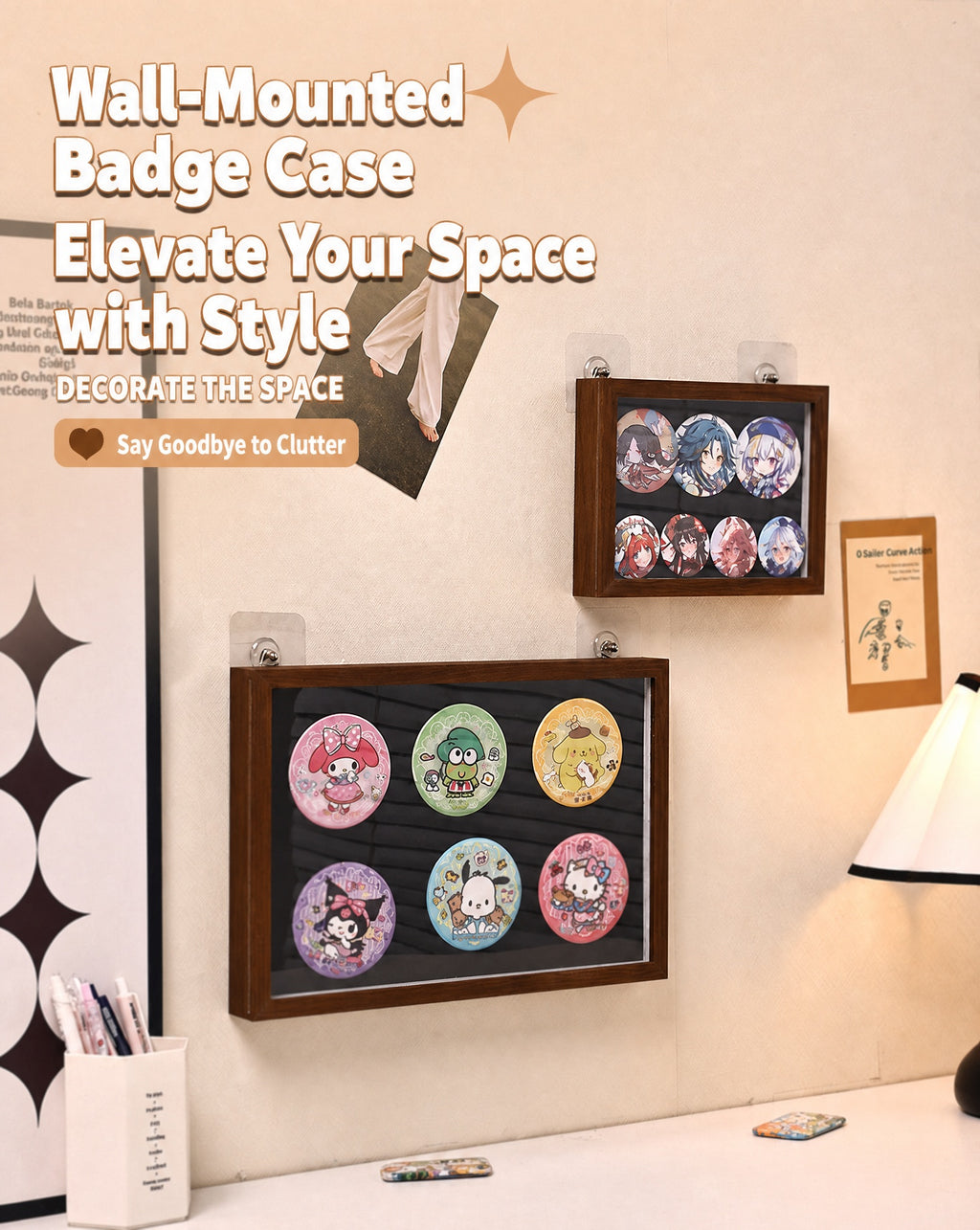 badge display box
enamel pin storage case
velvet pin collection box
walnut display box
brooch storage transparent lid