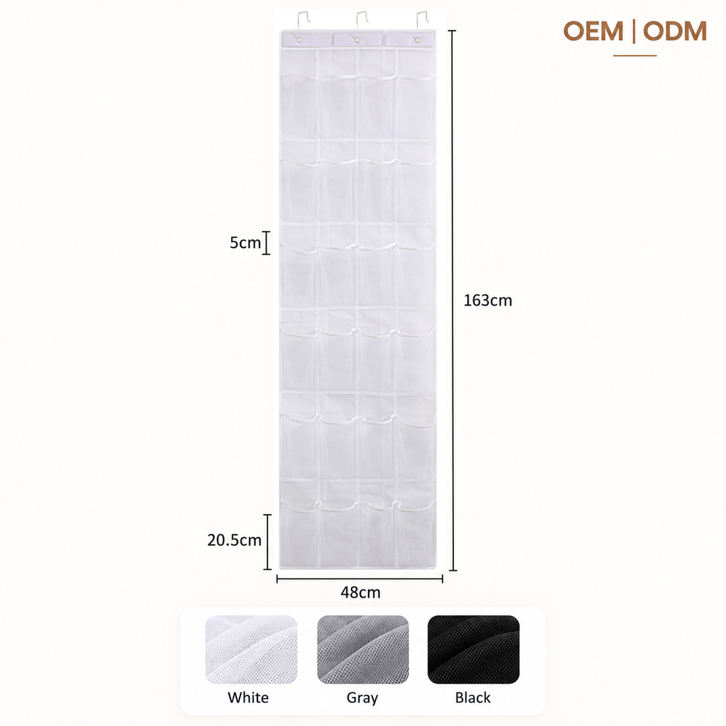 foldable shoe organizer
collapsible over door shoe bag
24 pocket hanging shoe rack
space saving shoe storage