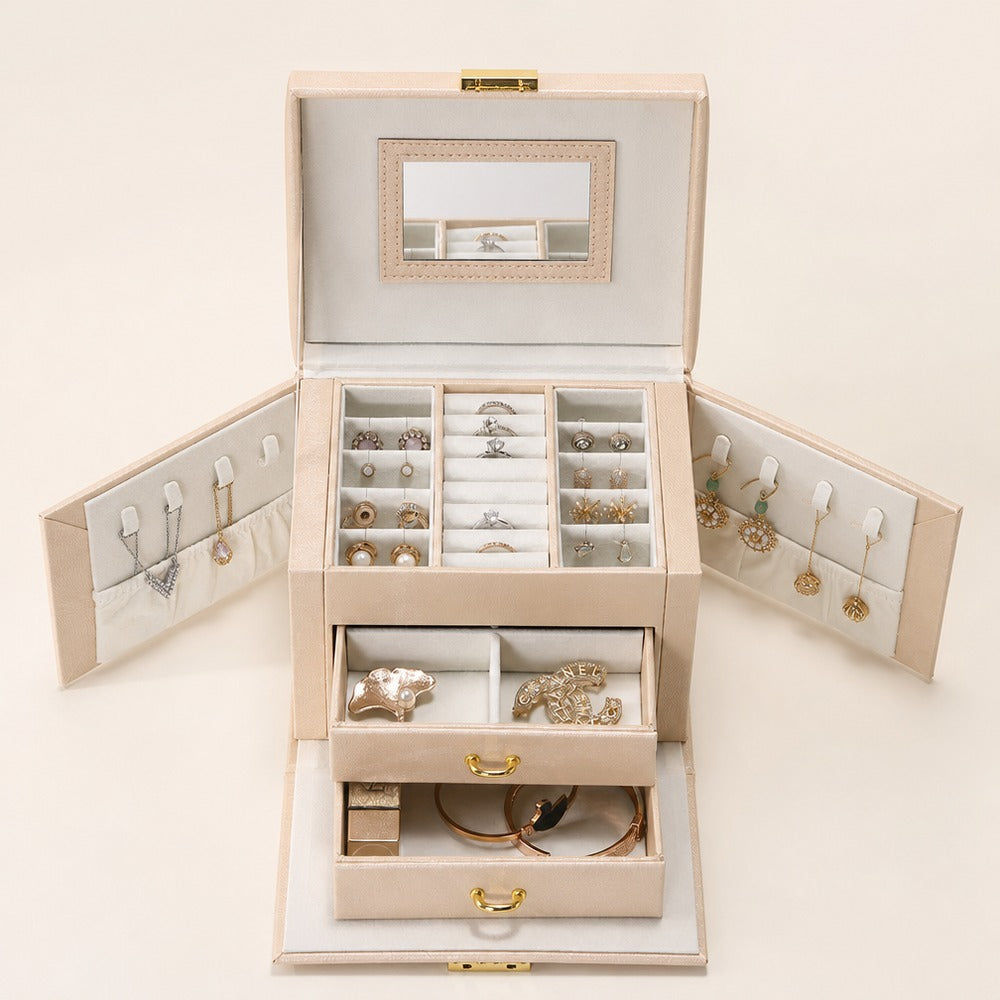 Butterfly Shaped PU Leather Jewelry Box, Decorative Travel Jewelry Organizer Case for Ring Earring Necklace, Gift for Women Girls