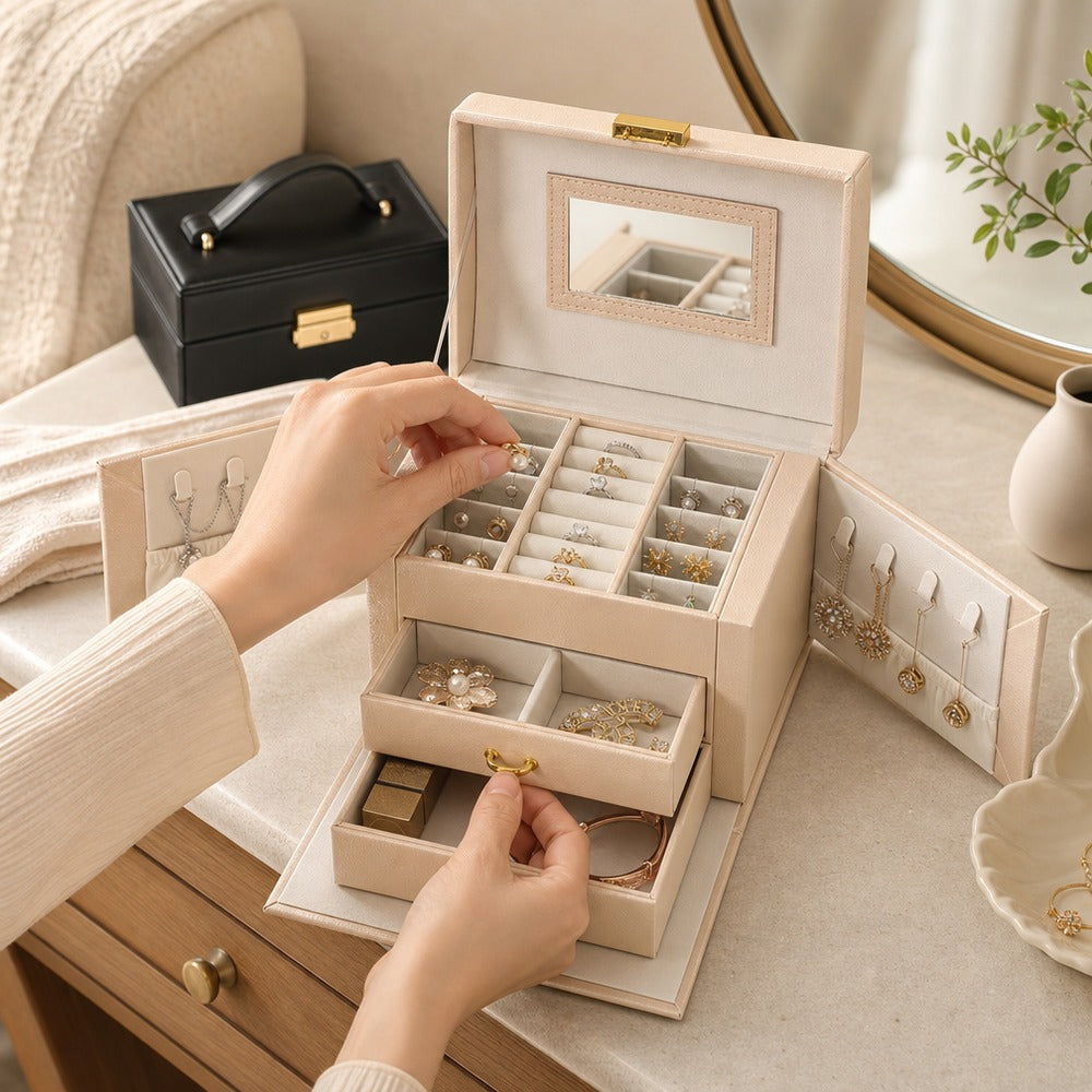 Butterfly Shaped PU Leather Jewelry Box, Decorative Travel Jewelry Organizer Case for Ring Earring Necklace, Gift for Women Girls
