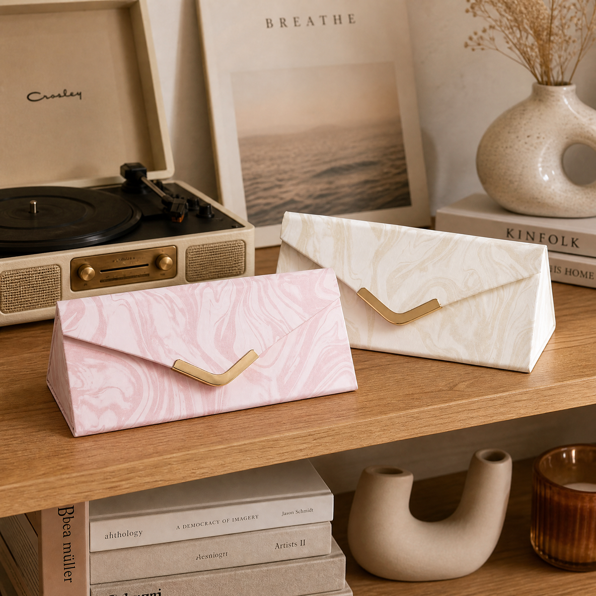 Folding PU Leather Jewelry Box, Envelope Style Portable Travel Jewelry Organizer, Marble Pattern Storage Case for Rings Earrings Necklaces, Gift for Women