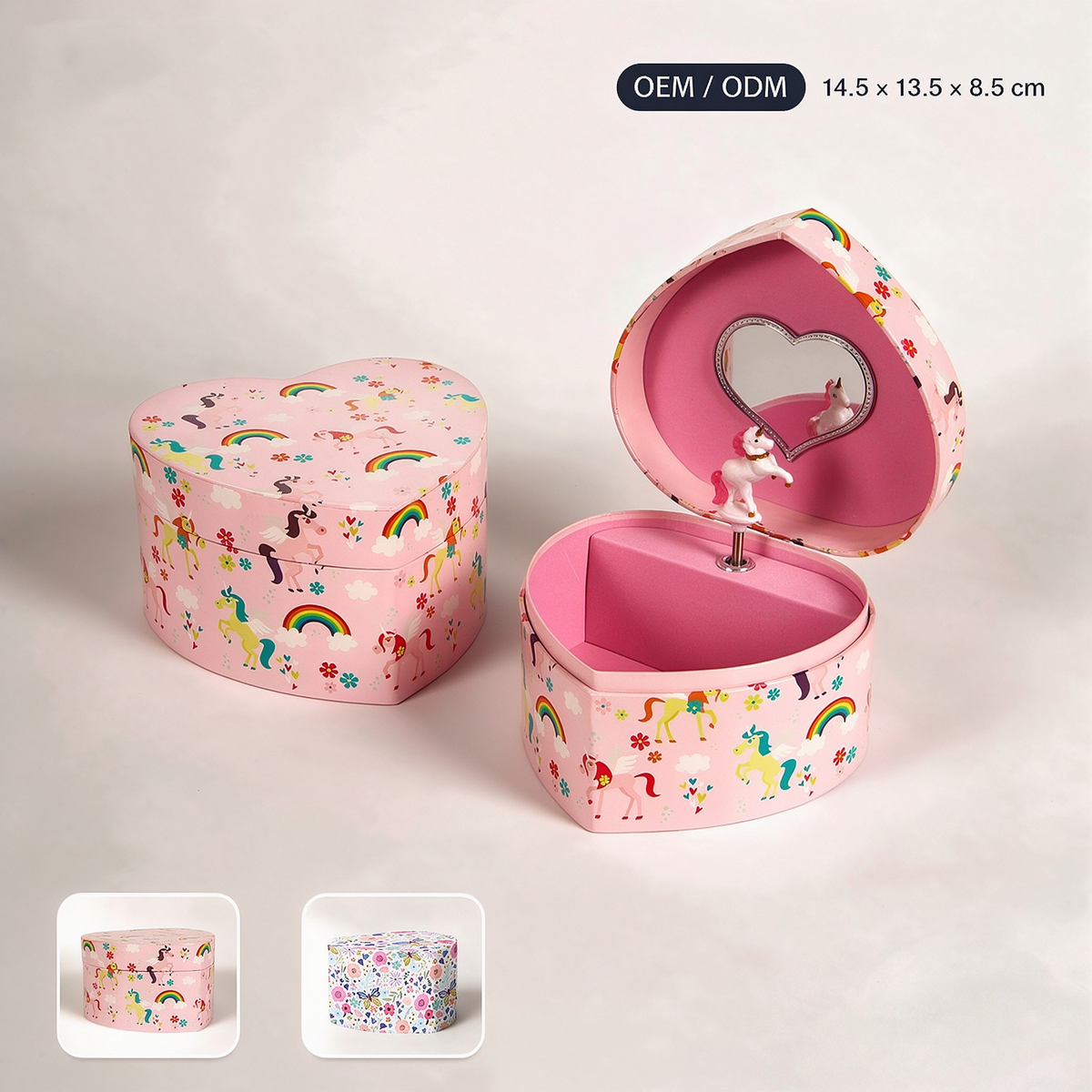 Heart Shape Wooden Music Box Classic Clockwork Melody Gift for Valentine