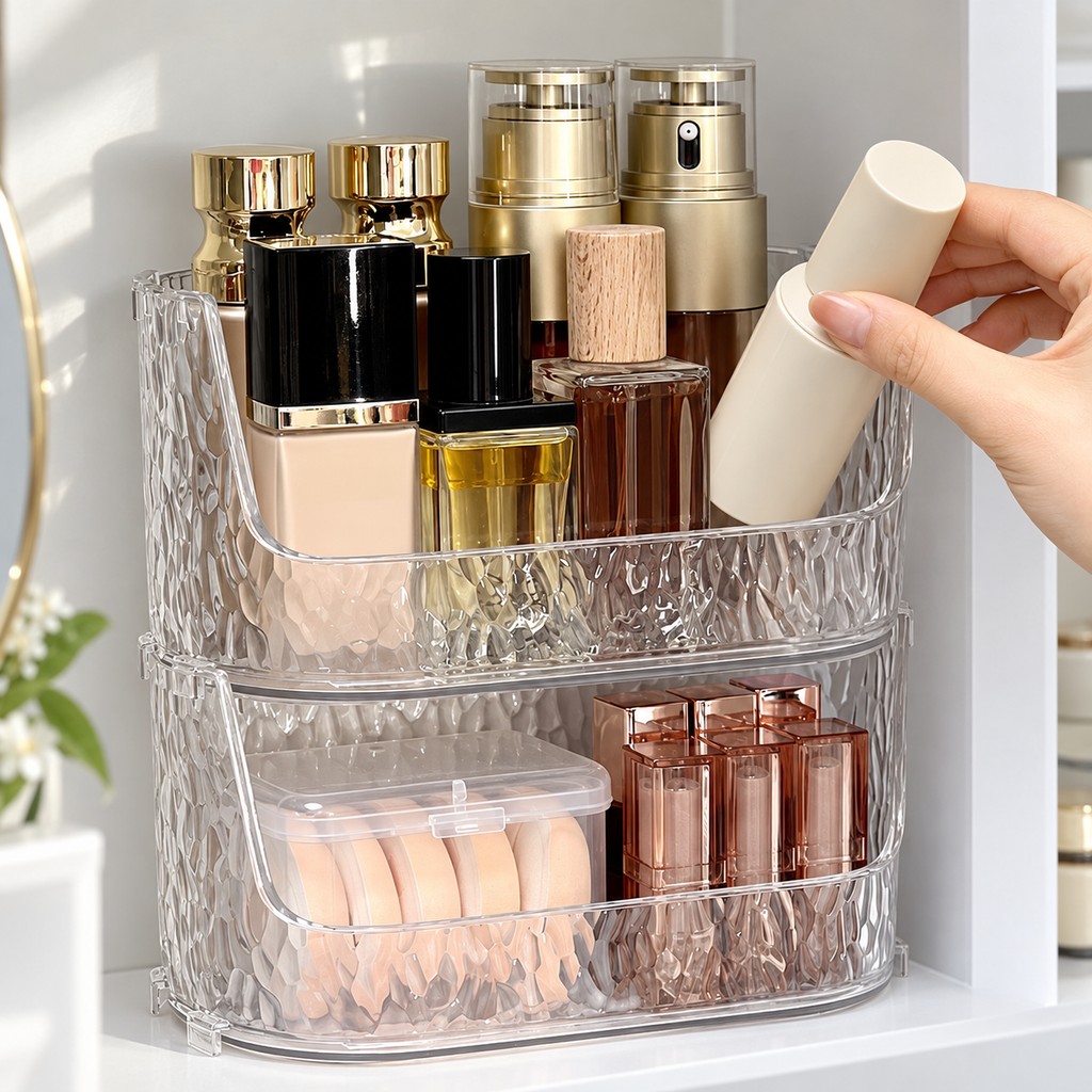 acrylic mirror box
bathroom vanity organizer
clear wall box with mirror
small wall cabinet